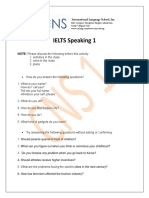 IELTS Speaking 1: International Language School, Inc