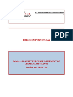Dokumen Penawaran: Subject: Blanket Purchase Agreement of Chemical Methanol Tender No: PROC104