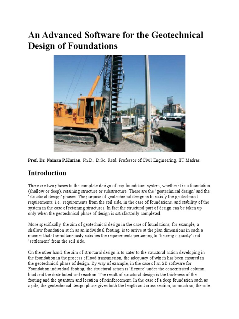 Advanced Geotechnical Foundation Software | PDF | Deep Foundation ...
