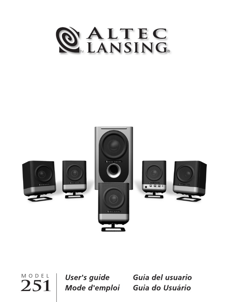 Altec Lansing 251 User Manual | PDF | Loudspeaker | Ac Power Plugs And