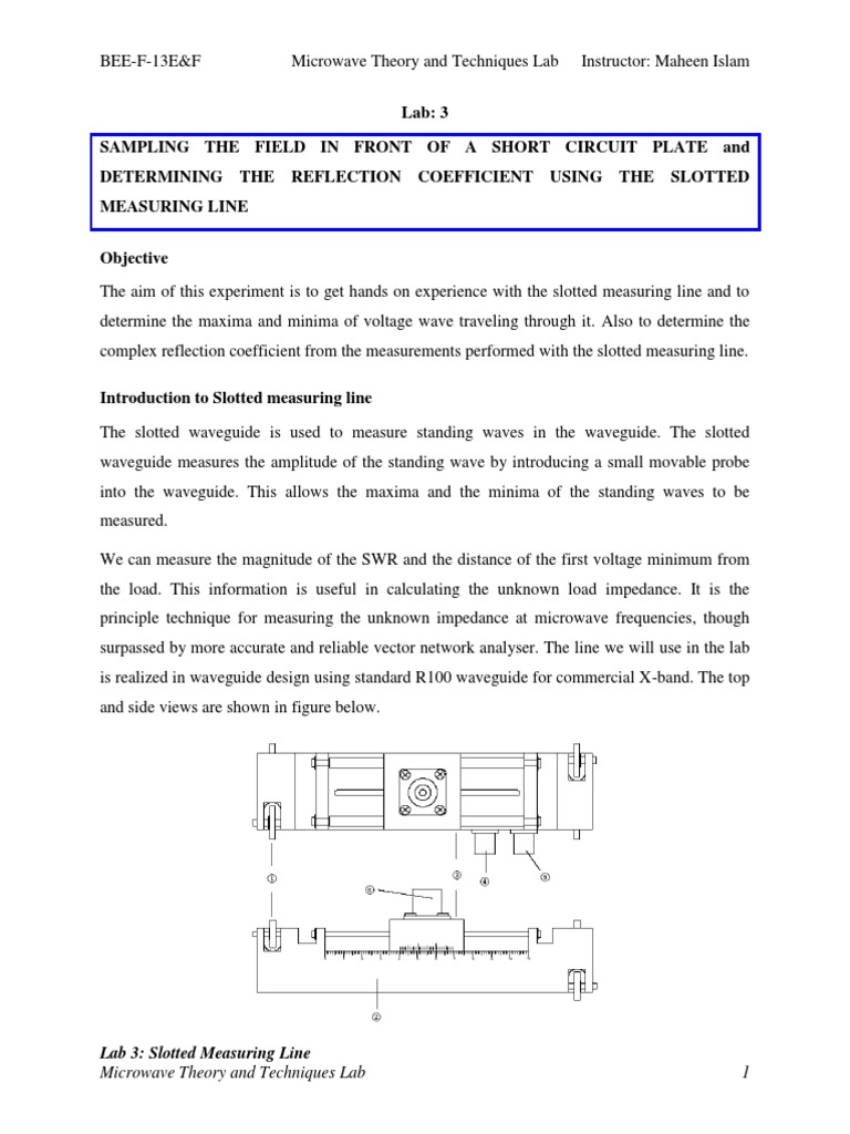 Slotted Measuring Line in Microwave Lab | PDF | Waveguide | Electrical ...