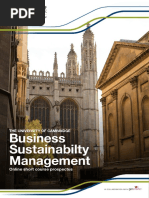 Business Sustainability Management Prospectus