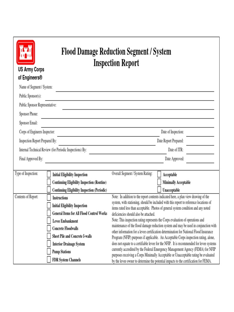 Flood Damage Reduction Segment System Inspection Report PDF Levee