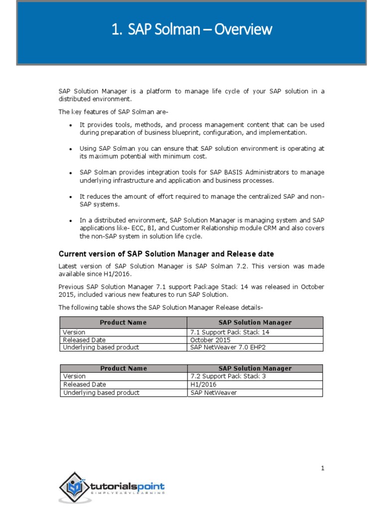 Solman Overview | PDF