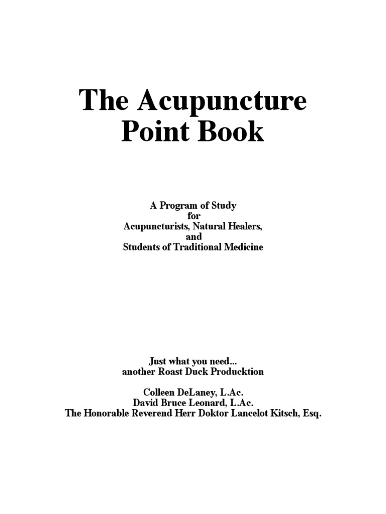 The Acupuncture Point Book 1 50 PDF Cough Thorax