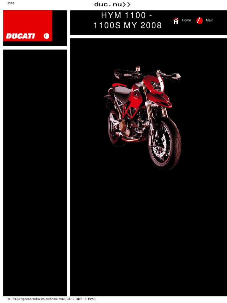 2008 Ducati Hypermotard 1100S Manual | PDF | Transmission