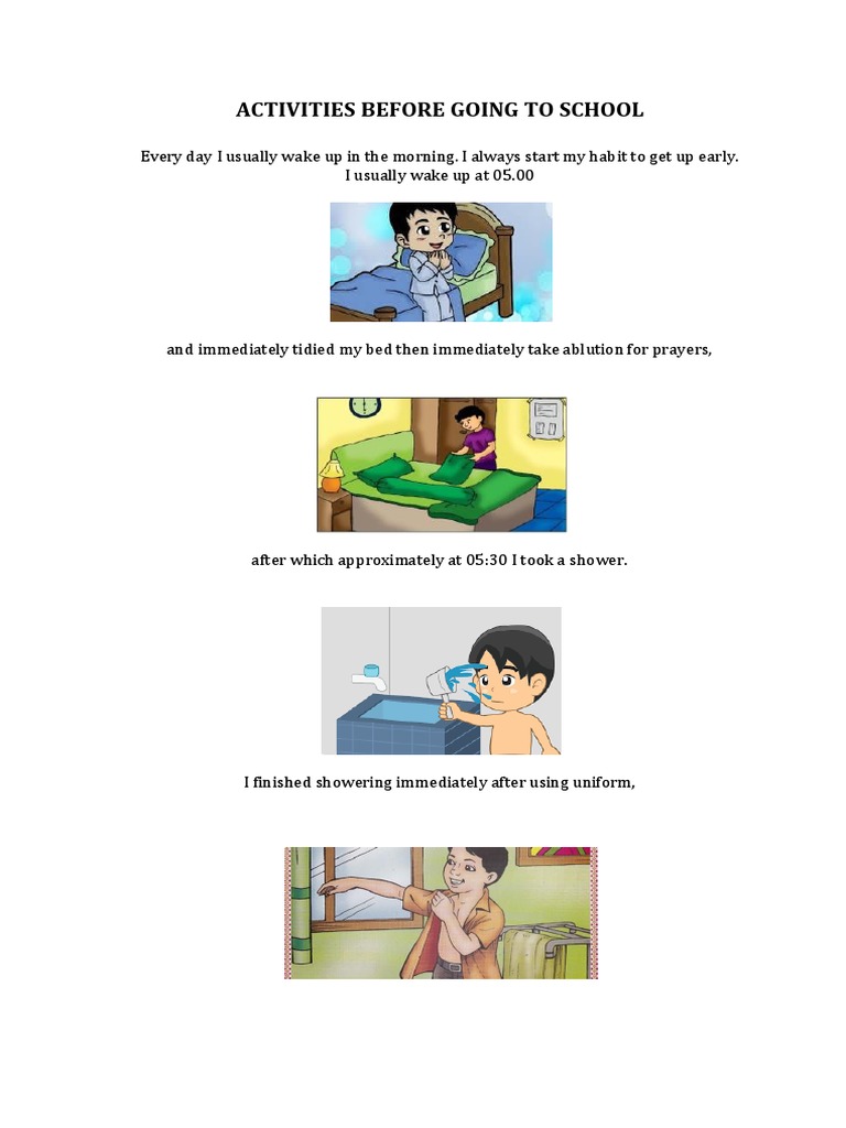 Activities before going to school pdf