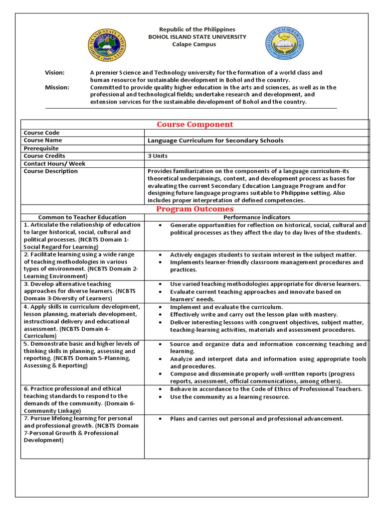 Language Curriculum Development Course | PDF | Curriculum | Educational ...