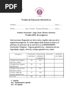 Prueba de matemáticas (geometría 2º)