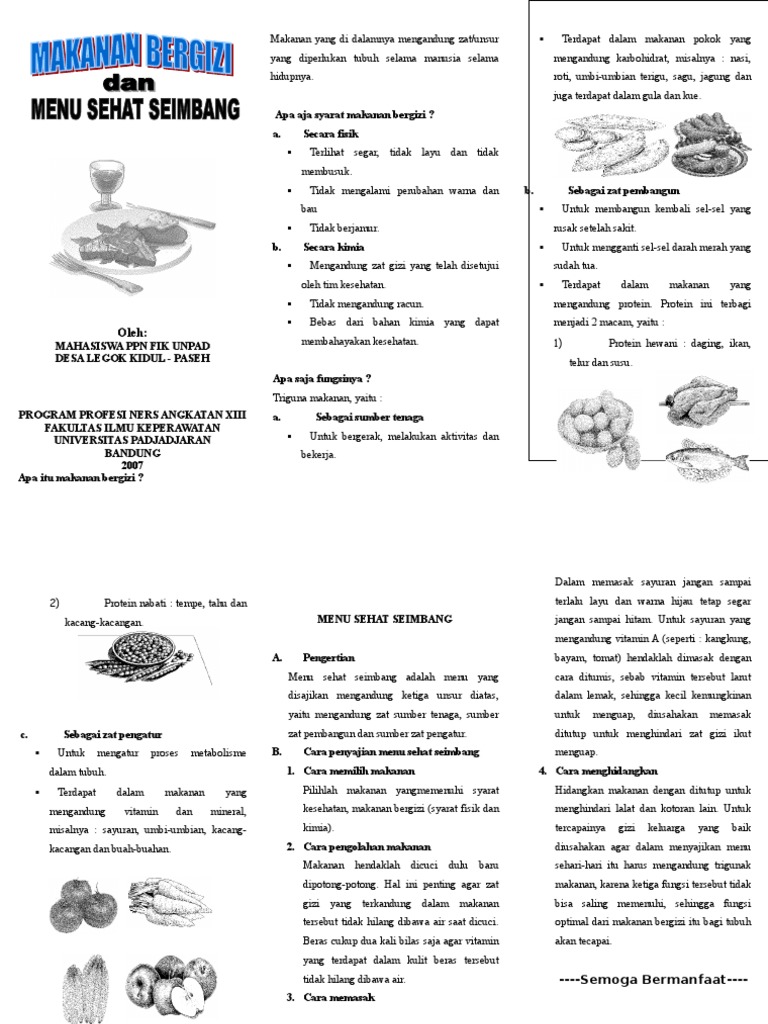 Leaflet Makanan Bergizi Dan Menu Seimbangdoc