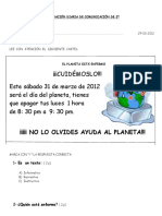 Evaluación Mensual de Plan Lector 2ª