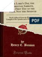 Henry C. Benson - The Lord's Day, The Christian Sabbath, The First Day of The Week, Not The Seventh (1880)