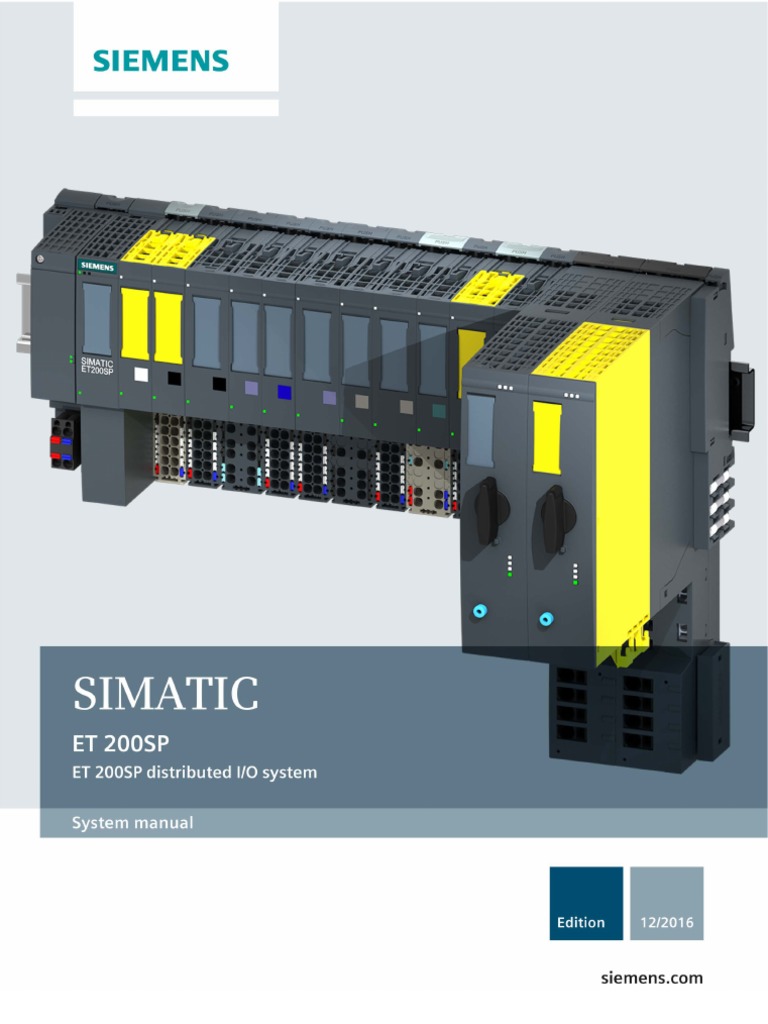 Et200sp System Manual enUS enUS PDF Electrical Connector Input/Output