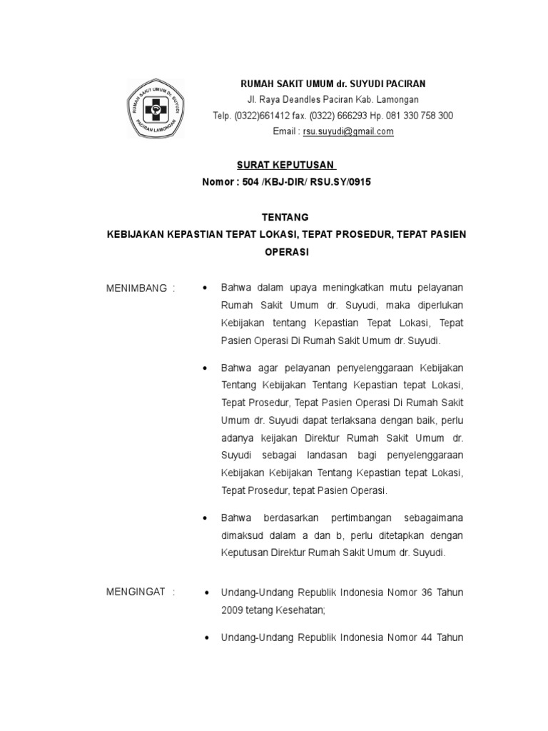 4 Sk Tepat Lokasi Prosedur Pasien Operasi