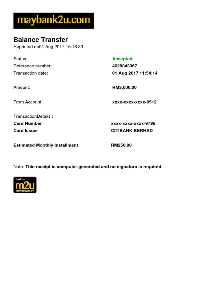 Balance Transfer | PDF