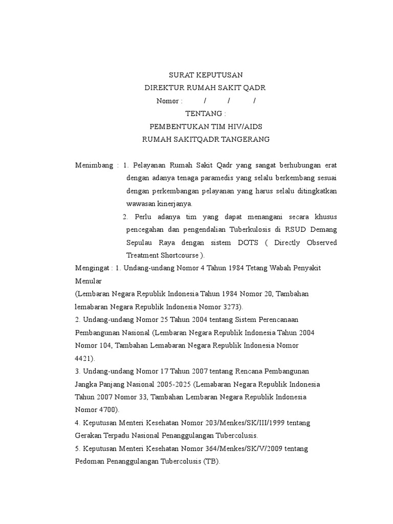 SK Pembentukan TIM DOT