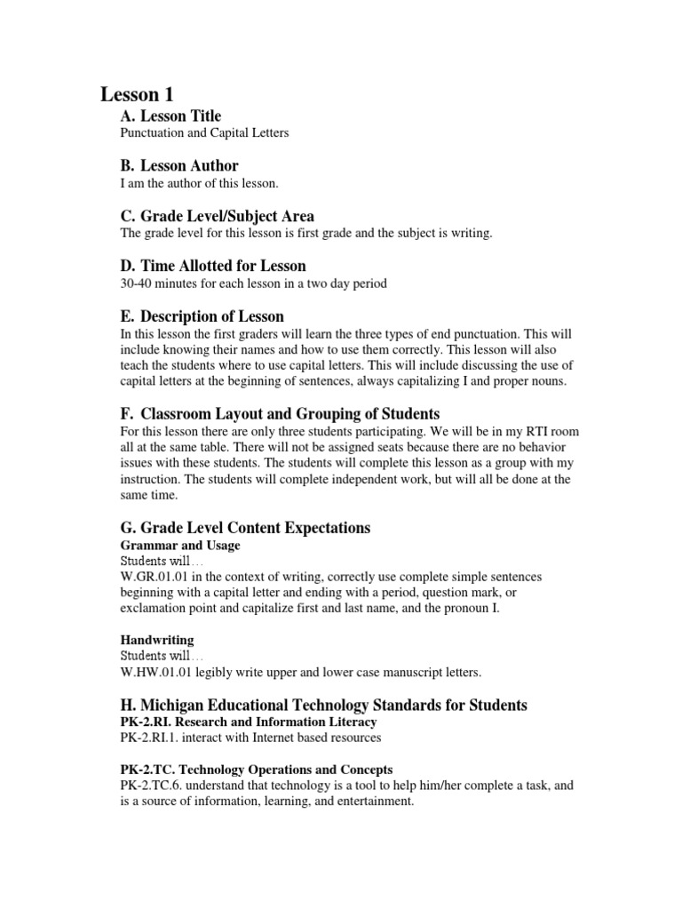 Lesson 1: Grammar and Usage | PDF | Lecture | Differentiated Instruction