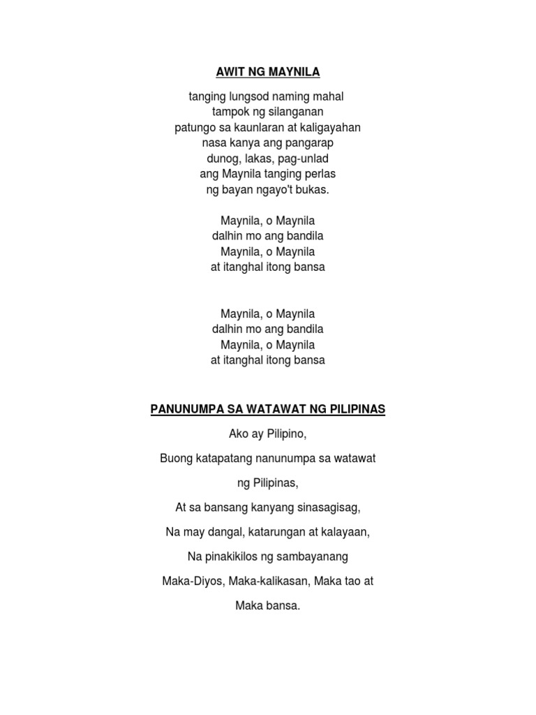 Awit NG Maynila | PDF
