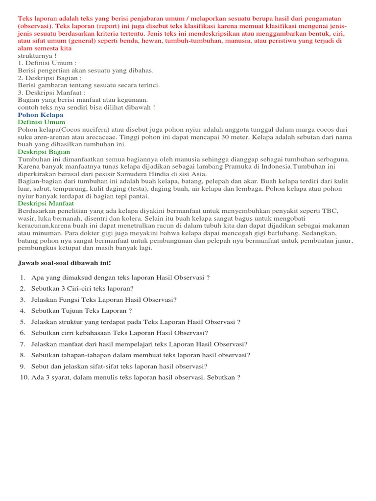 Teks Laporan Adalah Teks Yang Berisi Penjabaran Umum Pdf