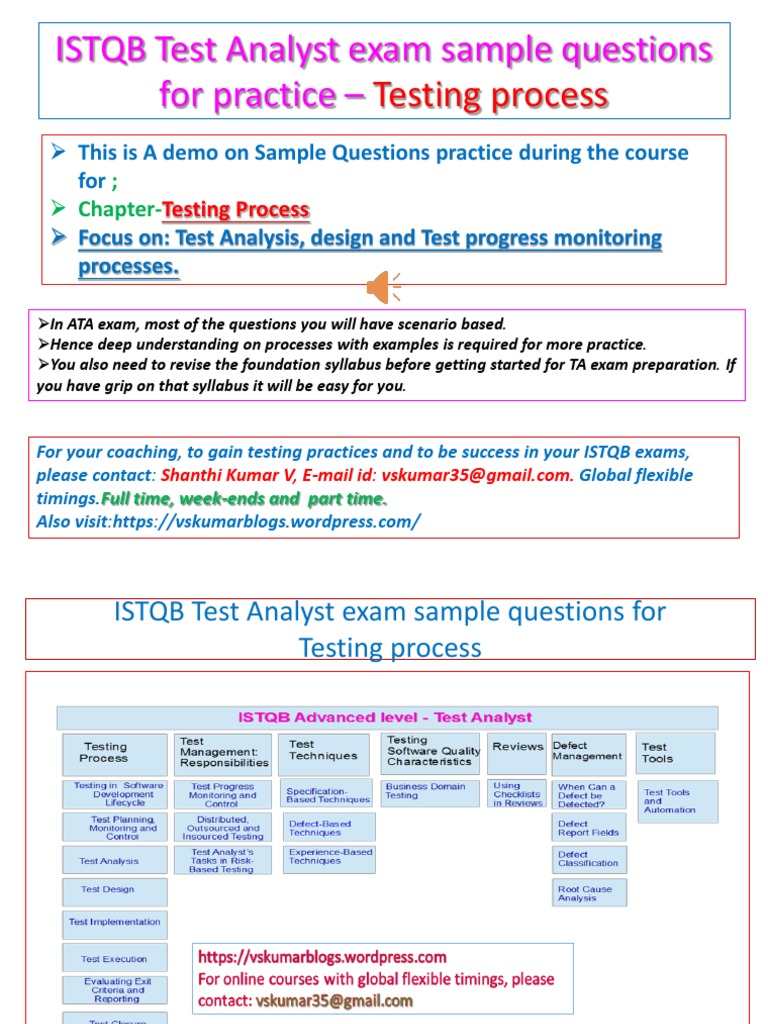 ISTQB ATA (Advanced Test Analyst) Certification Exam Practice Questions ...