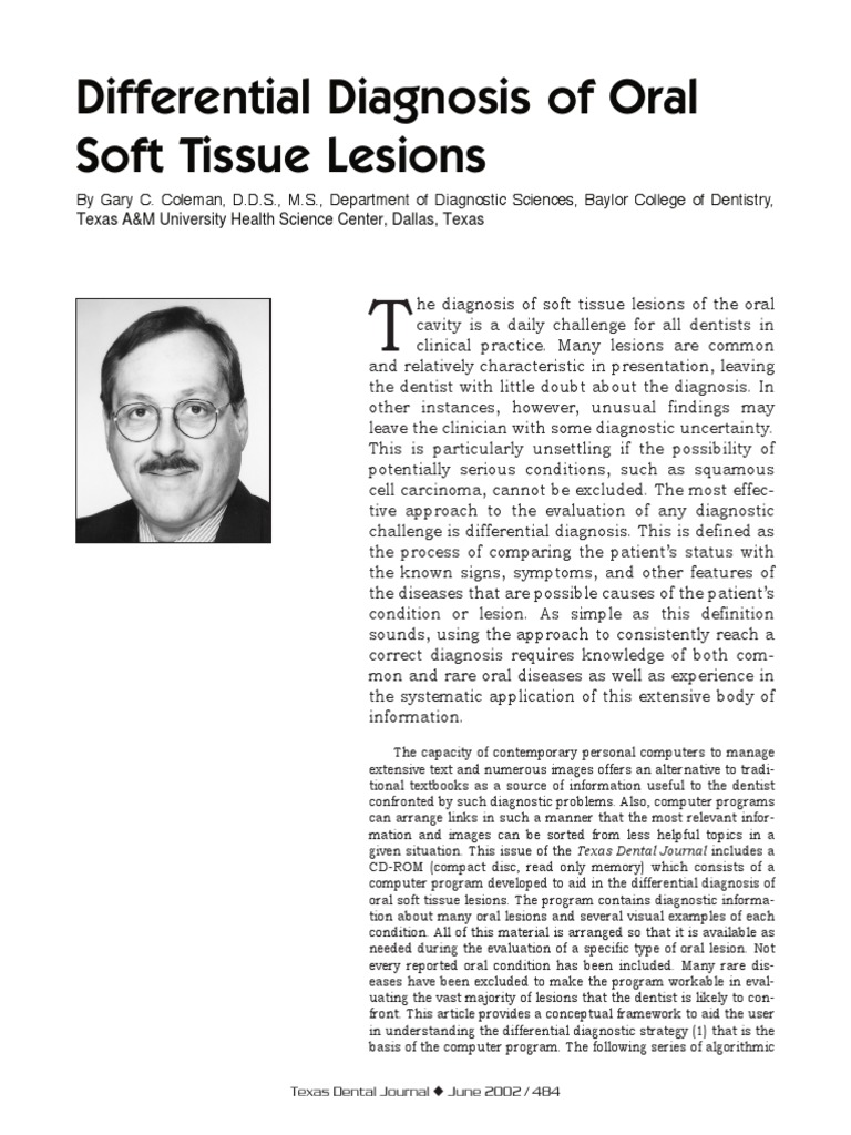 Coleman-2002 - Different Diagnosis of Oral Lesions - Rev | PDF ...