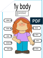 Arms Feet: Match The Words To The Body Parts by Drawing Lines