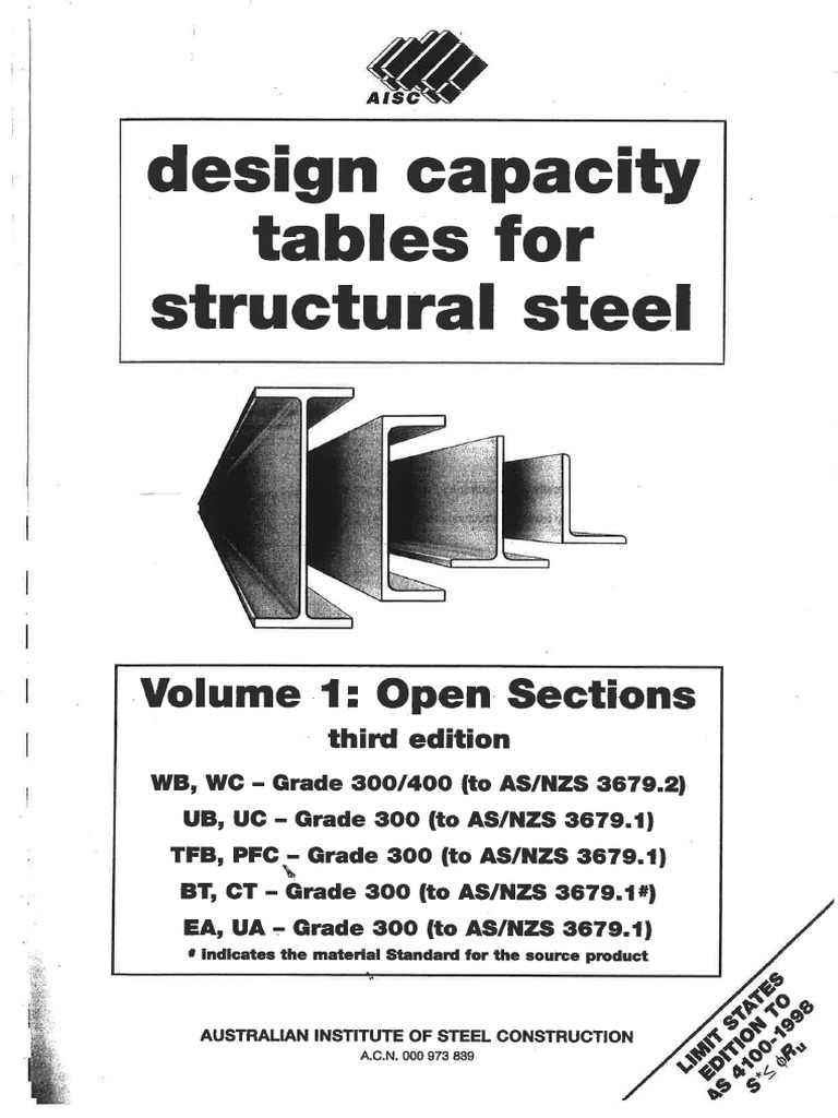 Design Capacity Tables For Structural Steel-Volume 1 - Open Sections ...