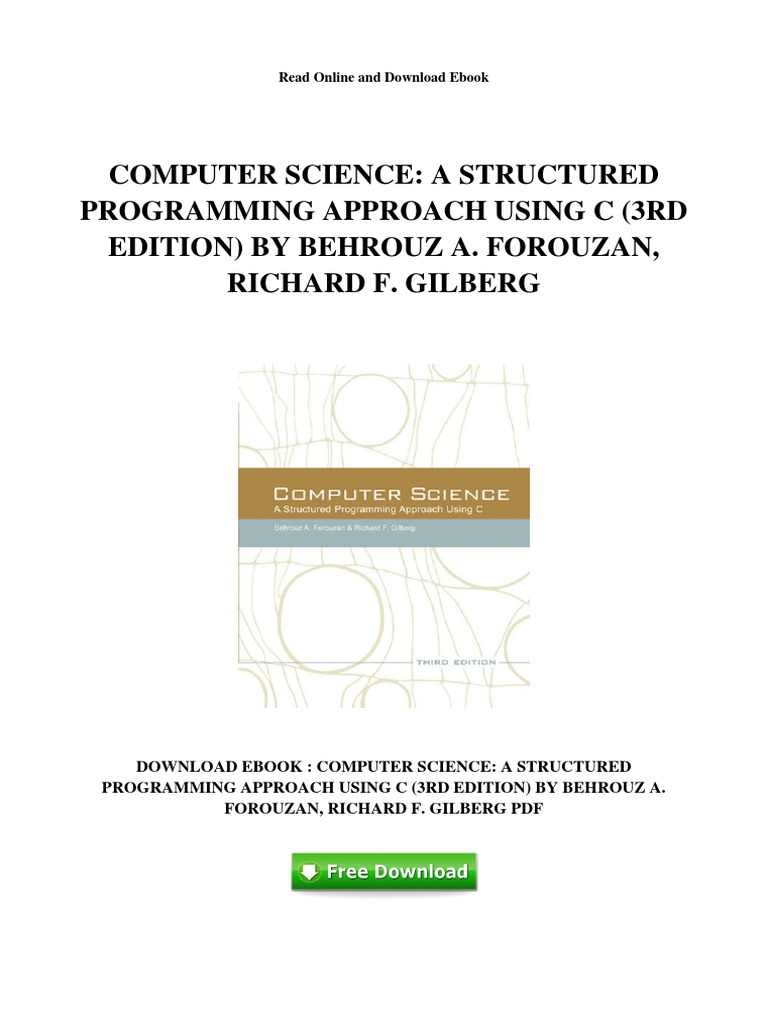 Computer Science A Structured Approach Using C Download Free Ebook