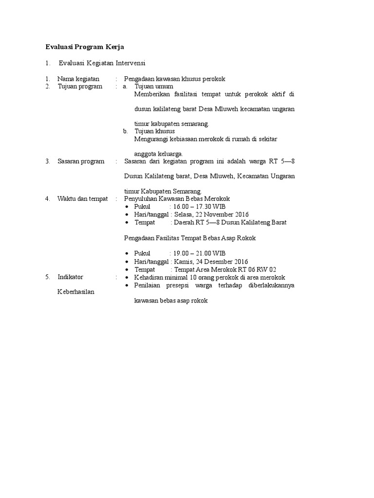 Evaluasi Program Kerja ROKOK | PDF