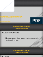 Road Transportation: Disadvantages