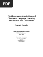 First Language Acquisition and Classroom Language Learning Similarities and Differences