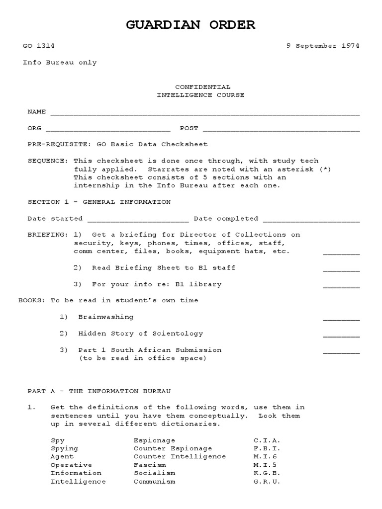 Confidential Intelligence Course Guide | PDF | Espionage | National ...
