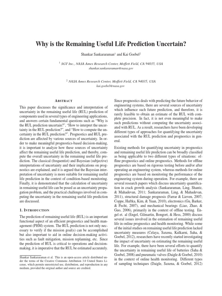 Uncertainty in Remaining Useful Life Prediction | PDF | Confidence ...