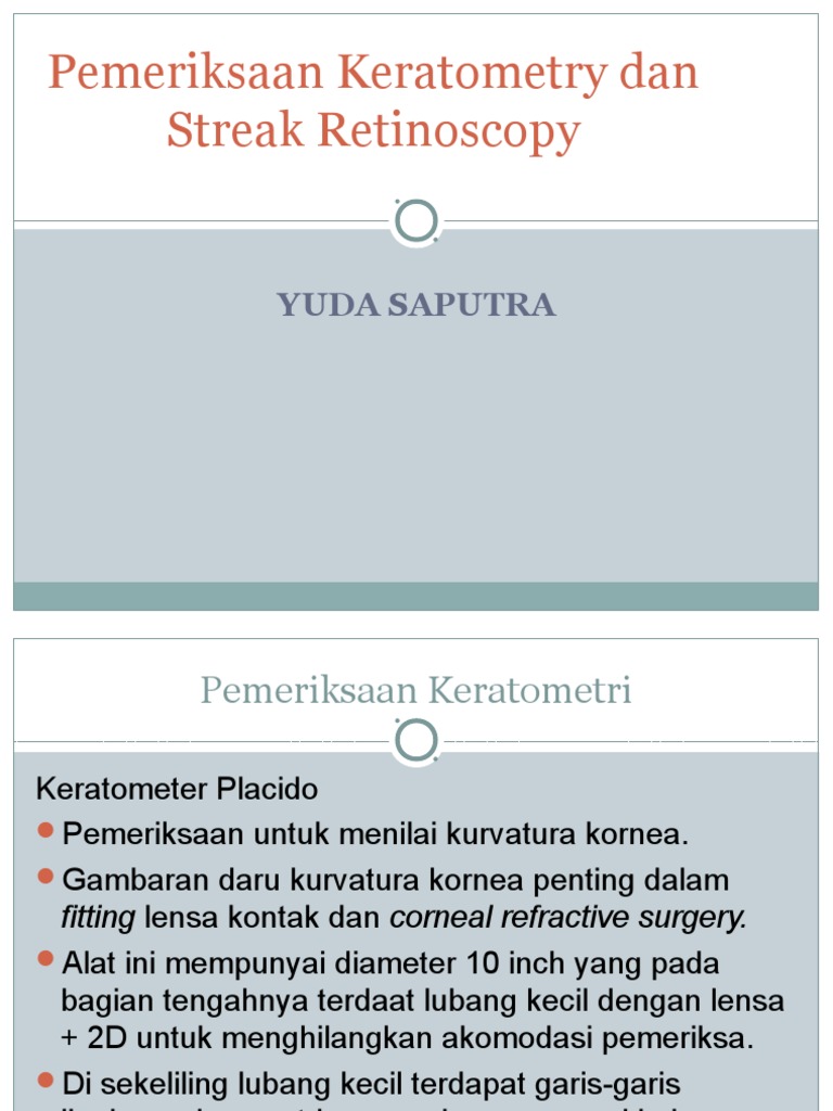 Pemeriksaan Penunjang Oftalmologi Keratometri Dan Streak