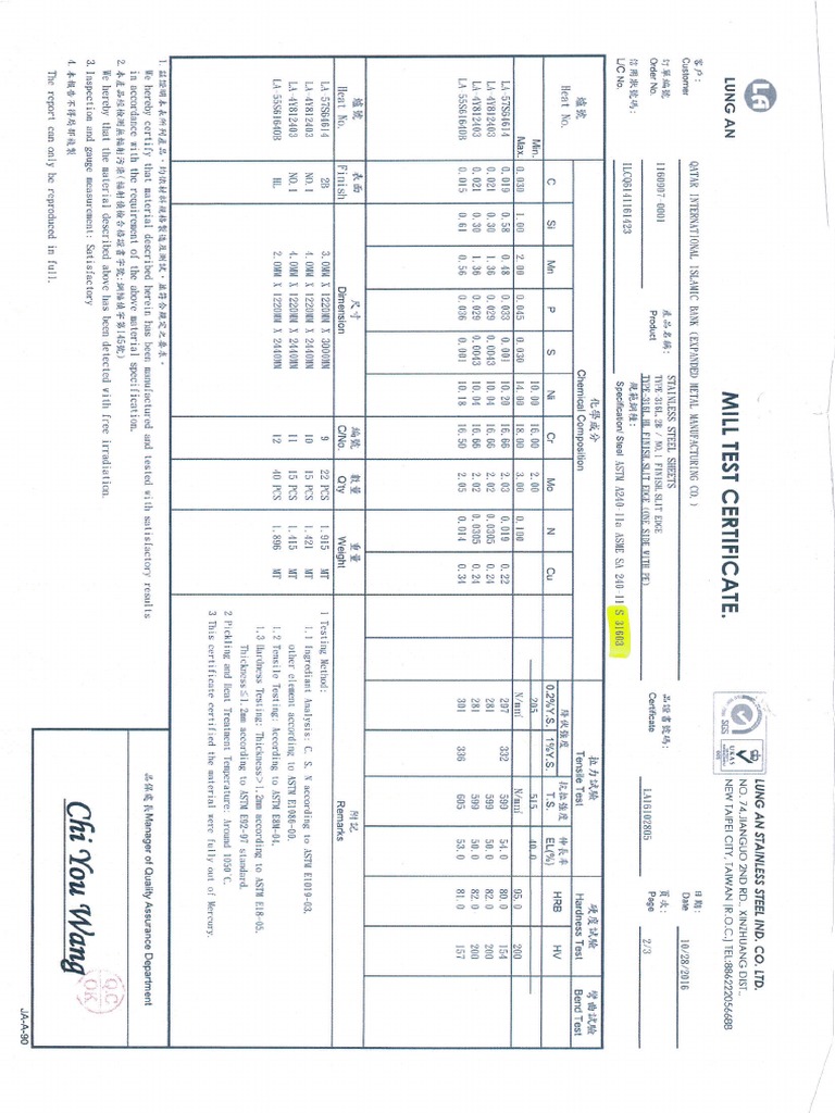 Attachment 1 MTC SS316 | PDF