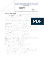 Diagnostic Test ENGLISH