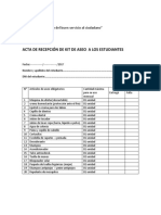 Acta de Recepción de Kits de Aseo - Coar