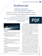 DECISIONES Y ELECCIONES. El Diseño de La Investigación Cualitativa. Carmen de La Cuesta 