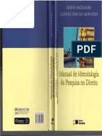 Manual de Metodologia Da Pesquisa No Direito Orides Mezzaroba Claudia Servilha Monteiro
