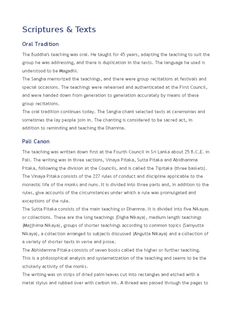 Overview of Buddhist Scriptures | PDF | Vajrayana | Schools Of Buddhism