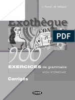 Exotheque Exercices de Grammaire Niveau Intermediaire Corriges PDF