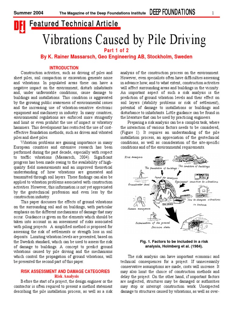 Pile Driving Vibration Impact Analysis | PDF | Deep Foundation ...