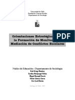 Orientaciones Estrategicas para La Formacion de Monitores en Mediacion de Conflictos PDF