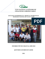 Pichilingue Programa Nacional Cacao Informe Tecnico Bianual 2009 - 2010 PDF