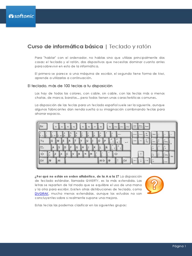 Curso de Informática Básica 2 - Teclado y Ratón | PDF | Point and Click ...