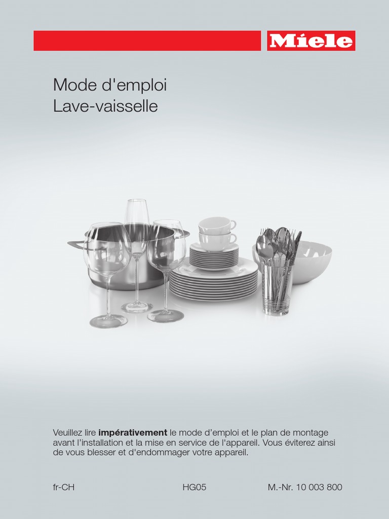 Mode d'emploi Lavevaisselle Miele G4910 PDF Lavevaisselles Déchets — free download