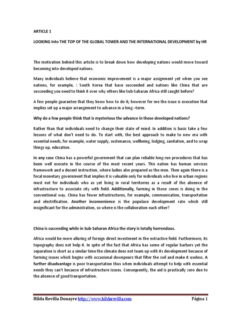 Articles About International Development Studies and Sustainable Social ...