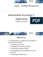 Personal Finance: Another Perspective: Intermediate Investing 2: Application