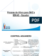 Proceso de Aforo para SAO's SENAE Ecuador