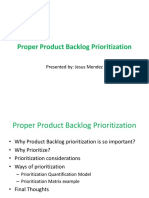 Proper Product Backlog Prioritization by JM